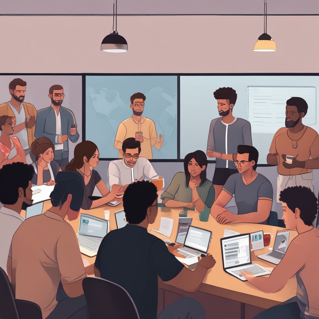 Elites forming connections at a virtual meetup